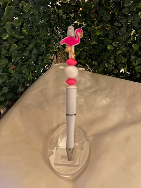 Pink Flamingo Beaded Pen
