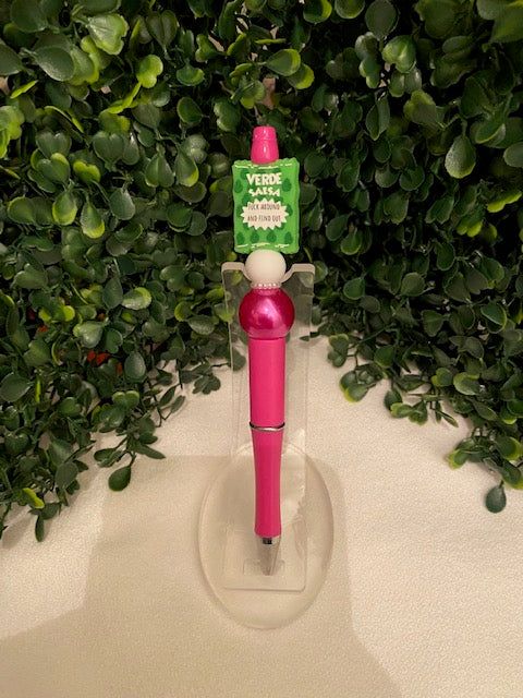 Green Taco Sauce Beaded Pen