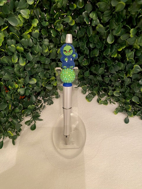 Green Guy Who Hates Christmas Beaded Pen