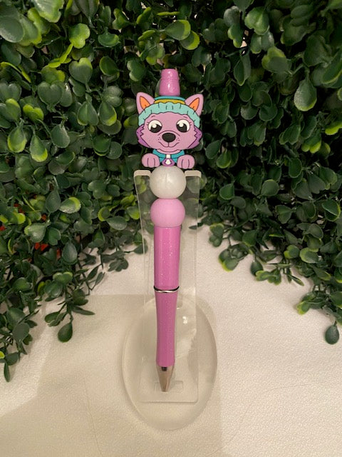 Purple Dog in a Gang Beaded Pen
