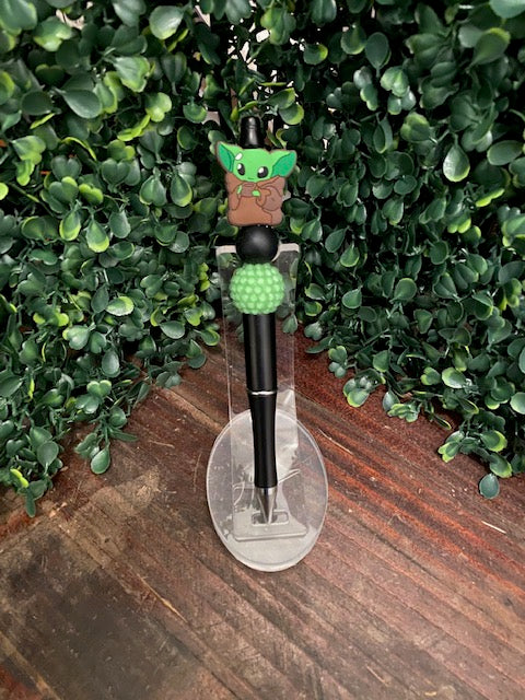 Little Green Guy Beaded Pen