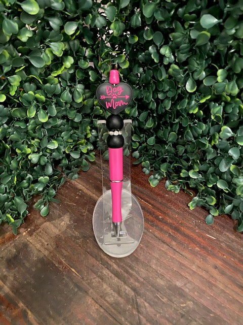 "Dog Mom" Beaded Pink Pen