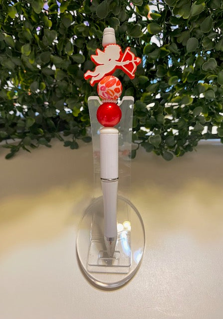 Red Cupid Beaded Valentine's Day Pen