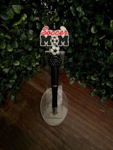 Soccer Mom Beaded Pen- Black