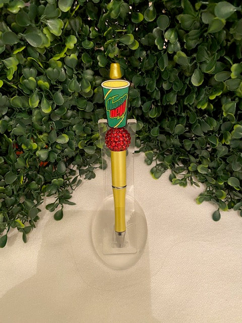 Yellow Soda Pop Beaded Pen