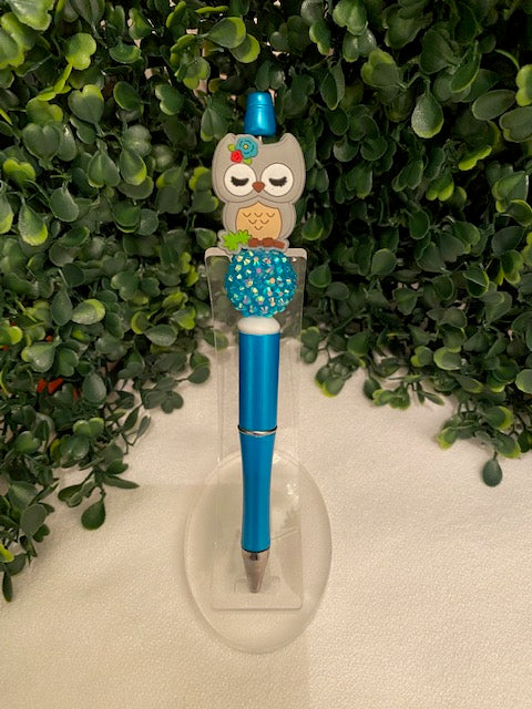 Grey Owl Beaded Pen